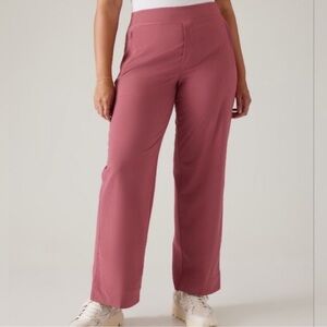 Athleta High Rise Wide Leg Pants Mauve Rose Womens 4